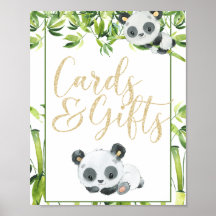 Panda Kön Neutral Baby Shower Cards and Gifts