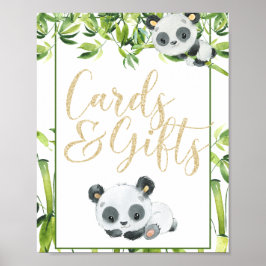 Panda Kön Neutral Baby Shower Cards and Gifts Poster