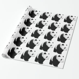 Panda-konst gående julpapper