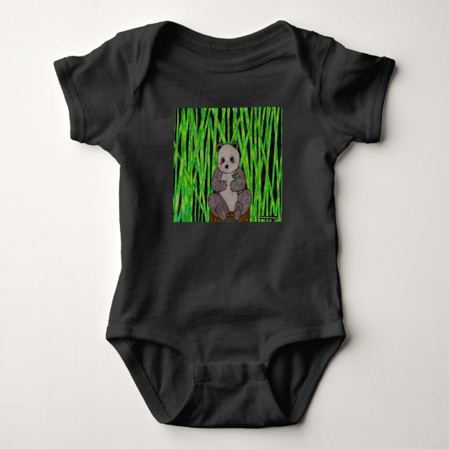 Panda (levande) - Babykroppsoverall T Shirt (Framsida)