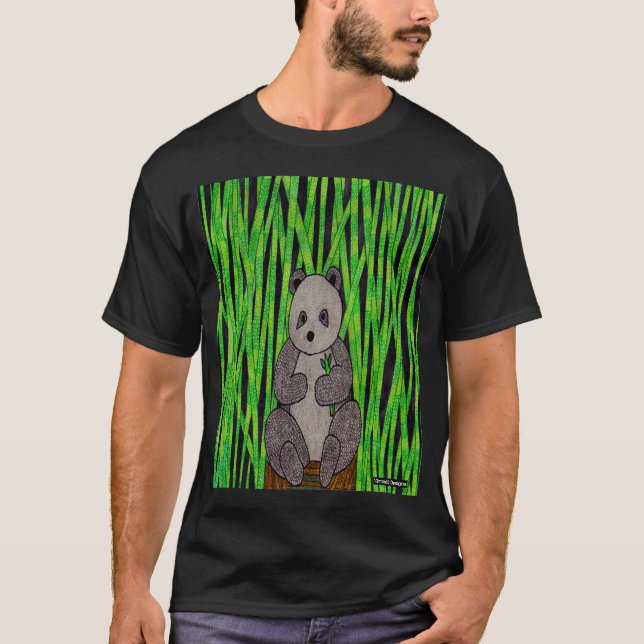 Panda (levande) - Mörk Herr T-Shirt (Framsida)