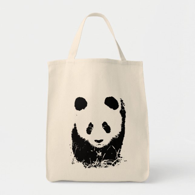Panda Livsmedel Tote Canvas Bag Tygkasse (Framsidan)