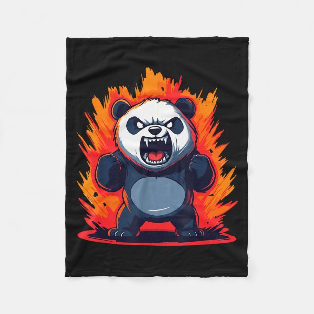 Panda Looking Angry Graphic Funny Panda Kawaii  Fleecefilt (Framsidan)