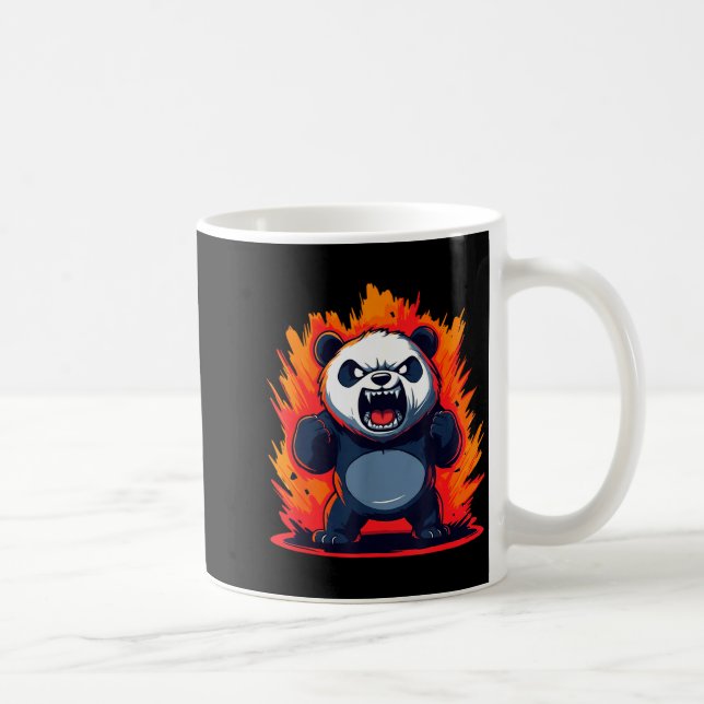 Panda Looking Angry Graphic Funny Panda Kawaii  Kaffemugg (Höger)