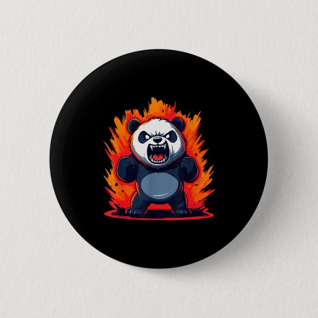 Panda Looking Angry Graphic Funny Panda Kawaii  Knapp (Framsida)