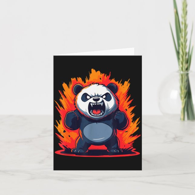 Panda Looking Angry Graphic Funny Panda Kawaii  Kort (Framsida)