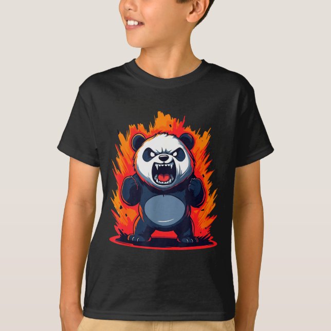 Panda Looking Angry Graphic Funny Panda Kawaii  T Shirt (Framsida)