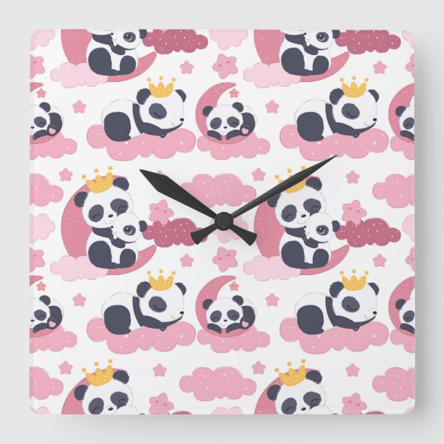 Panda Lover | I Am Nicknamed As Panda Fyrkantig Klocka (Framsida)