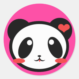 Panda Luv! Runt Klistermärke