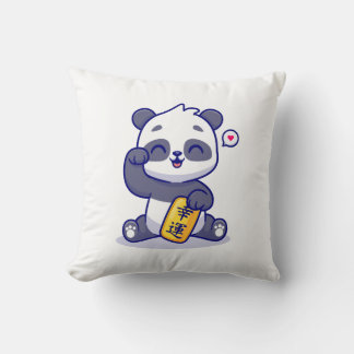 panda lycklig kudde