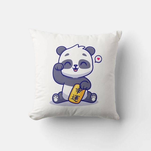 panda lycklig kudde (Framsida)