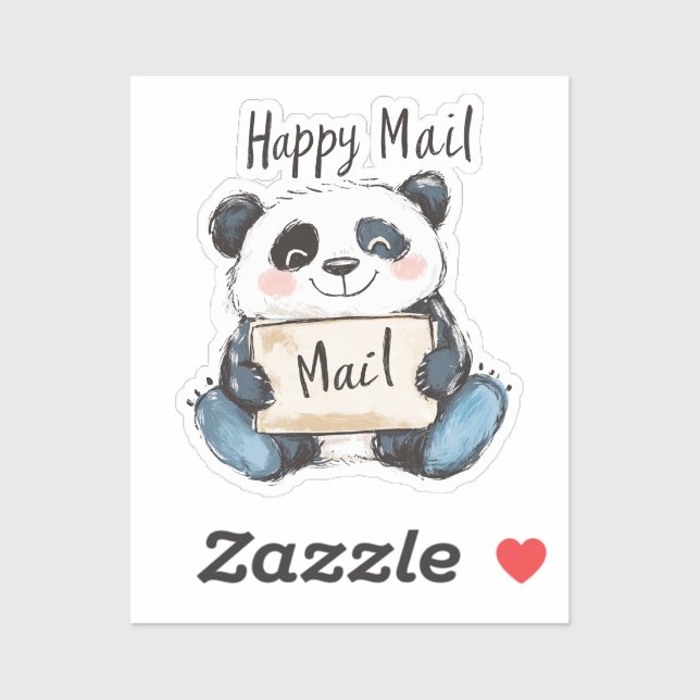 Panda Lycklig Mail Klistermärken (Ark)