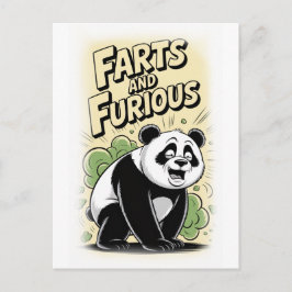 Panda making a Fart on a White Helg Vykort