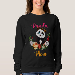 Panda Mamma Blommig Panda Fluga Älskare Mors Dag T Shirt