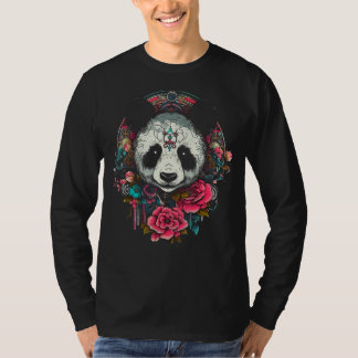 Panda Mandala Flowers Animal Ro Motif Panda T Shirt