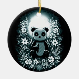 Panda Måne Julgransprydnad Keramik