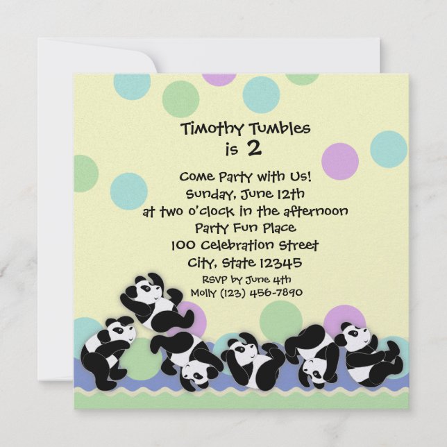 Panda Mania Inbjudningar (Framsida)