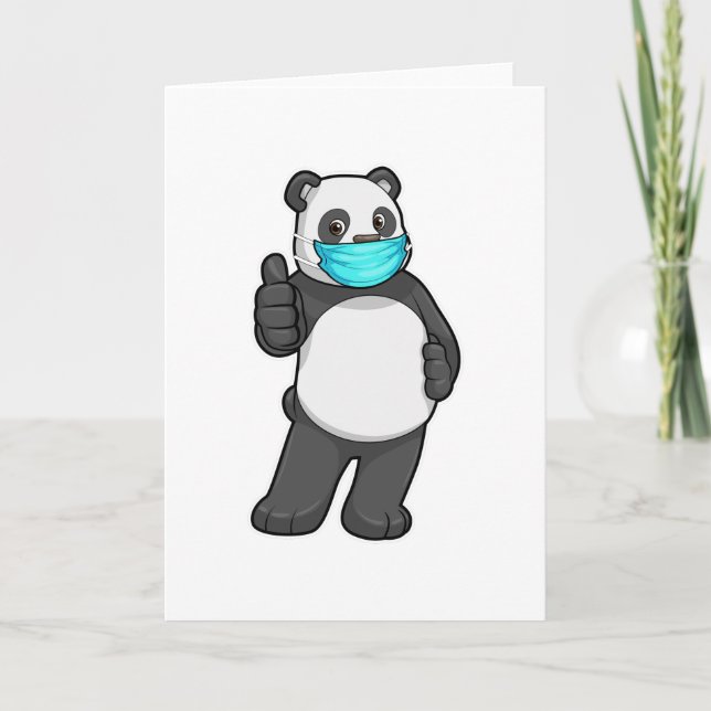 Panda med Ansikte mask Kort (Framsida)