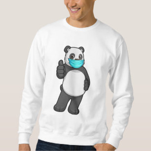 Panda med Ansikte mask Lång Ärmad Tröja