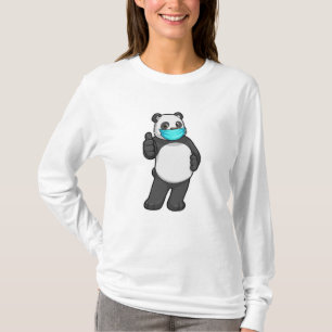 Panda med Ansikte mask T Shirt