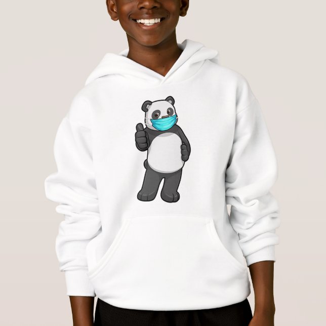 Panda med Ansikte mask T Shirt (Framsida)