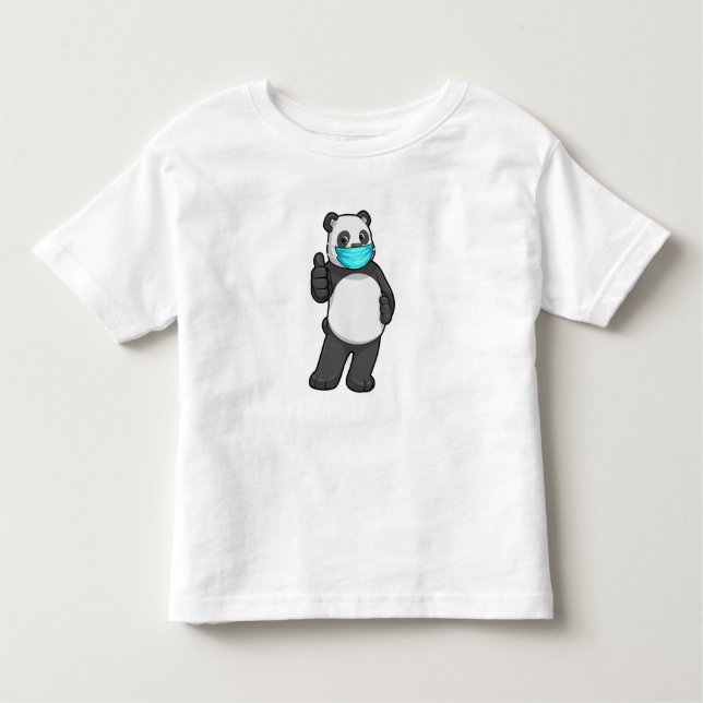 Panda med Ansikte mask T Shirt (Framsida)
