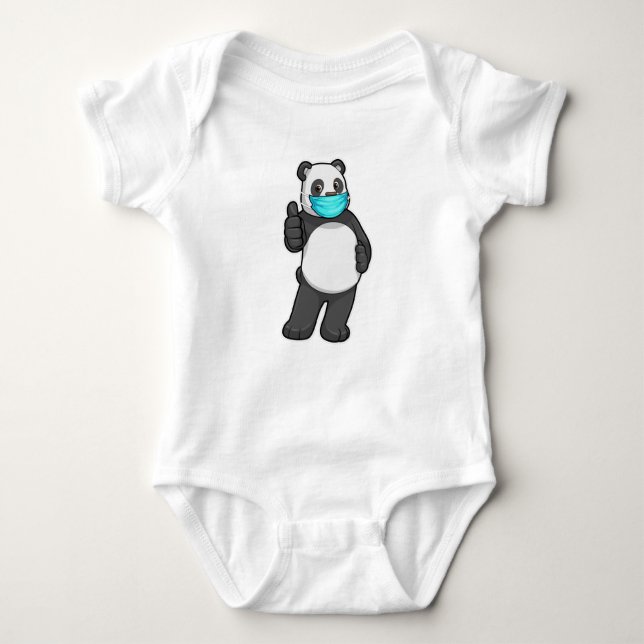 Panda med Ansikte mask T Shirt (Framsida)