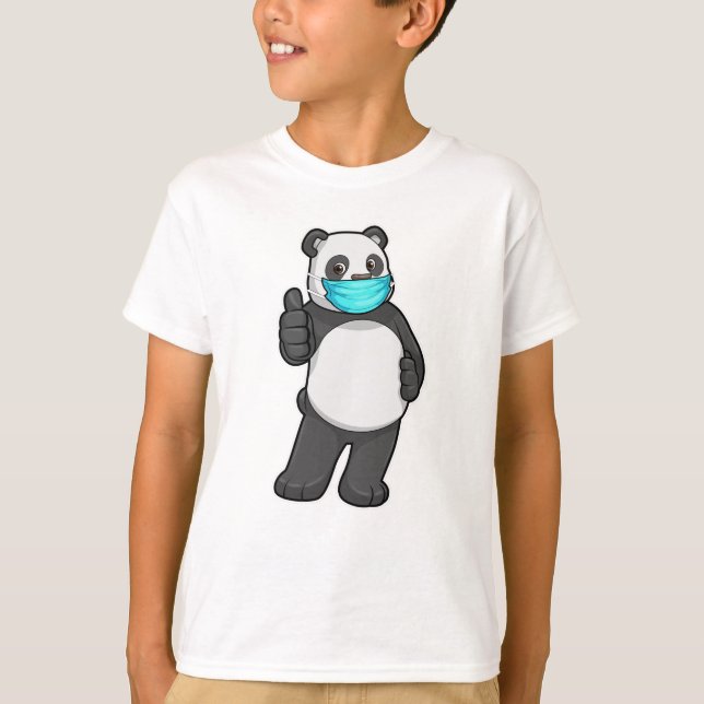 Panda med Ansikte mask T Shirt (Framsida)