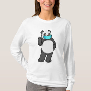 Panda med Ansikte mask T Shirt