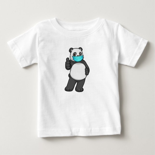 Panda med Ansikte mask T Shirt (Framsida)