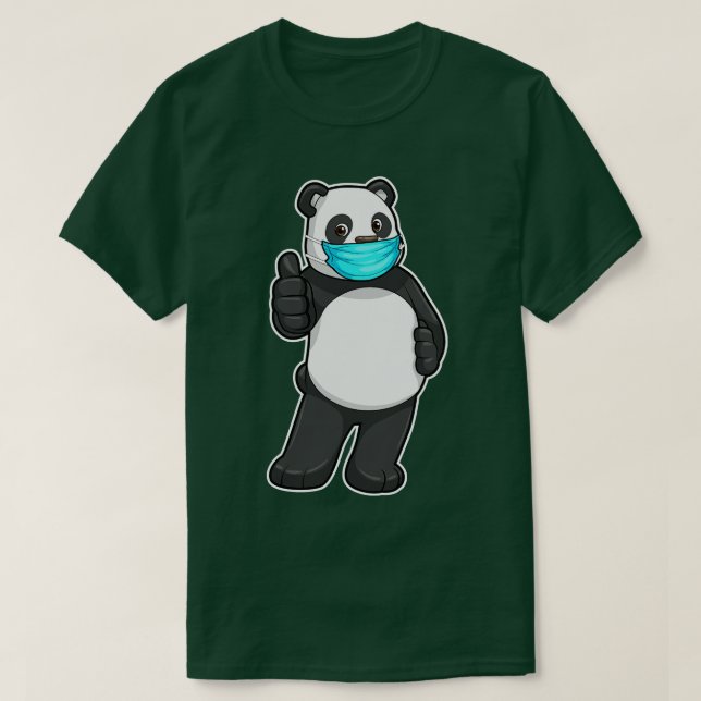 Panda med Ansikte mask T Shirt (Design framsida)