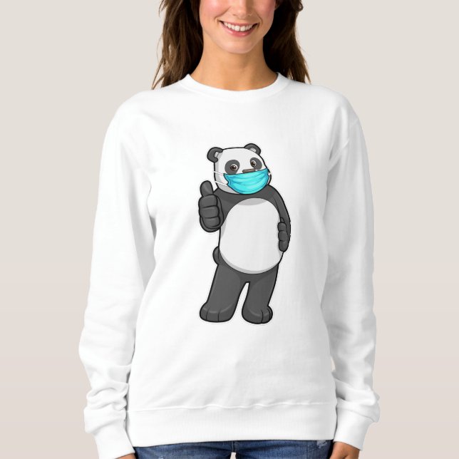 Panda med Ansikte mask T Shirt (Framsida)