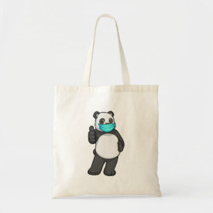 Panda med Ansikte mask Tygkasse
