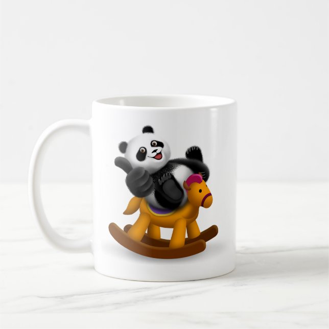 Panda med att vagga hästmuggen kaffemugg (Vänster)