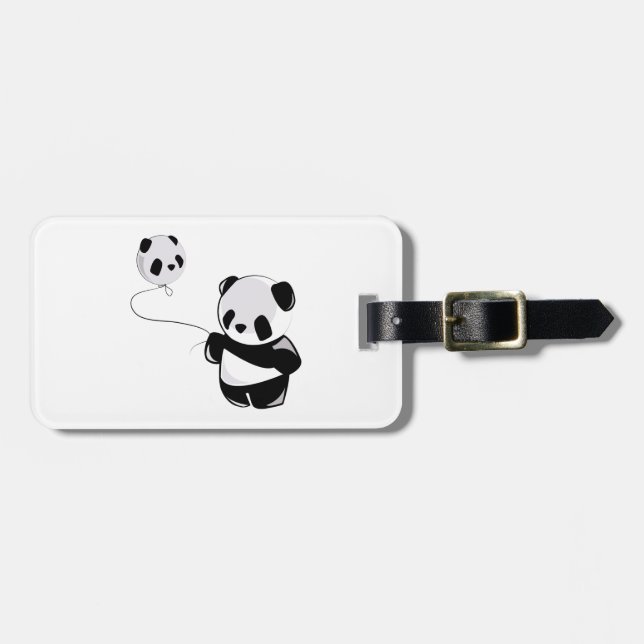 Panda med ballongen bagagebricka (Horisontell Framsida)