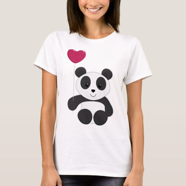 Panda med ballongen t-shirt (Framsida)