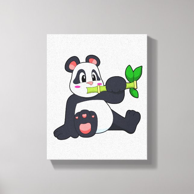 Panda med Bamboo Canvastryck (Framsida)
