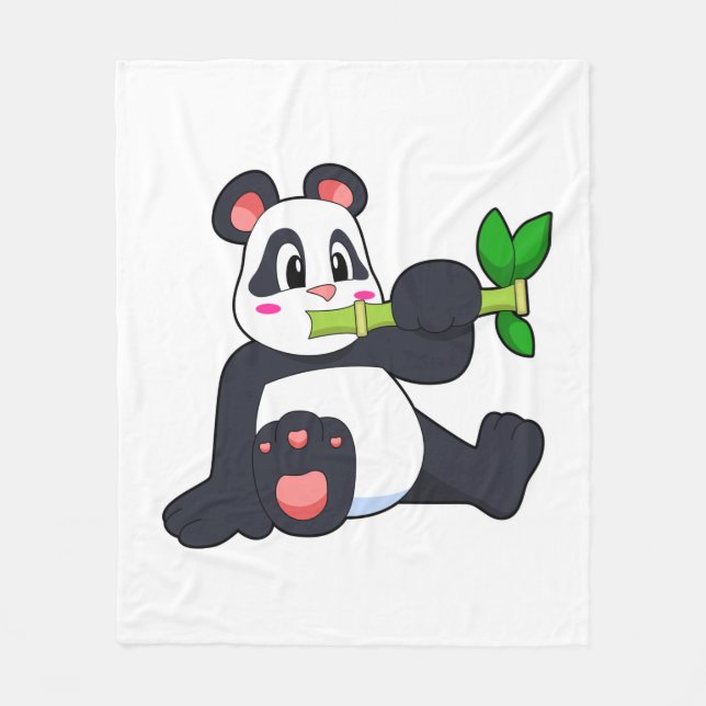 Panda med Bamboo Fleecefilt (Framsidan)