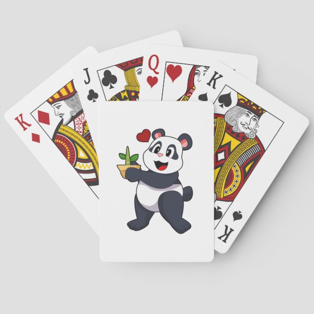 Panda med Bamboo Flower Casinokort (Baksidan)