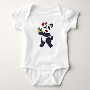 Panda med Bamboo Flower T Shirt