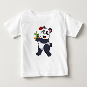 Panda med Bamboo Flower T Shirt