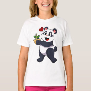 Panda med Bamboo Flower T Shirt