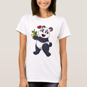 Panda med Bamboo Flower T Shirt