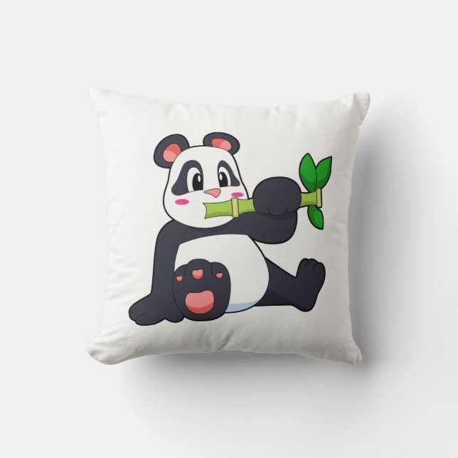 Panda med Bamboo Kudde (Framsida)