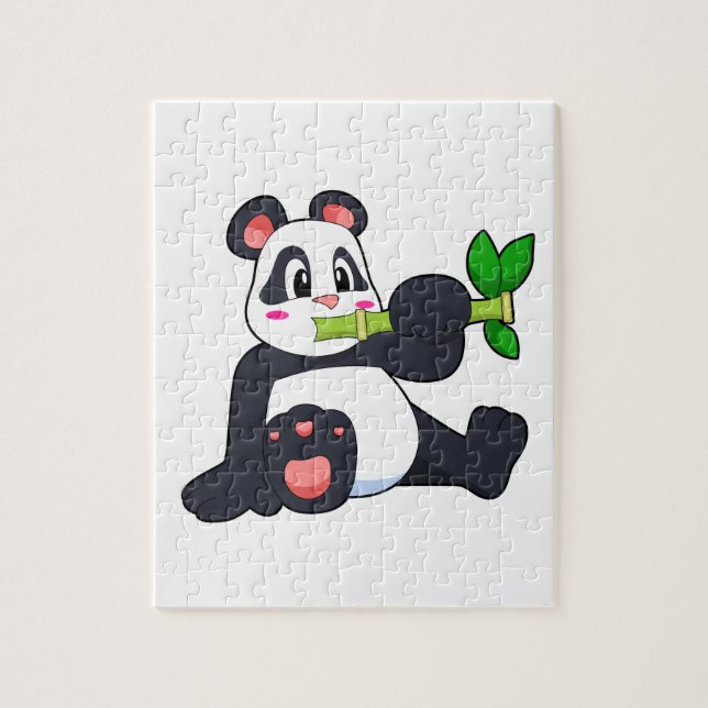 Panda med Bamboo Pussel (Vertikal)
