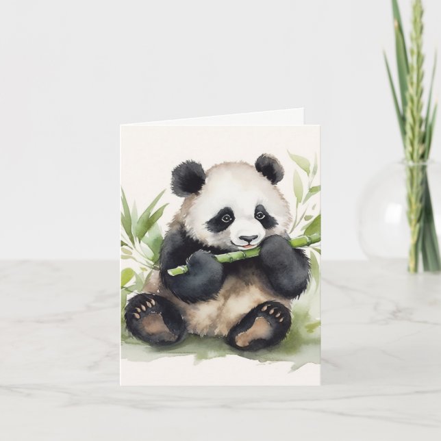 Panda med Bamboo Tack Kort (Framsida)