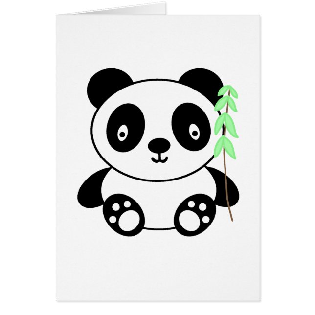 Panda med bambu hälsningskort (Framsidan)