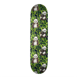 Panda med bambuvattenfärgmönster mini skateboard bräda 18,5 cm