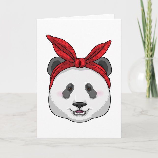 Panda med bandana kort (Framsida)