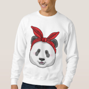 Panda med Bandana Lång Ärmad Tröja